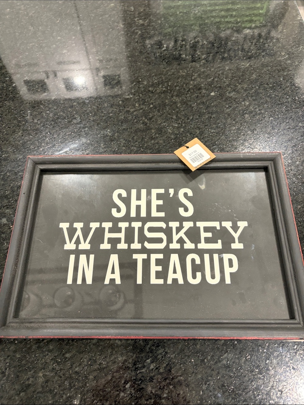 Black and White "She's Whiskey in a Teacup" Framed Wall Art